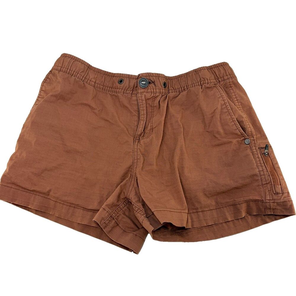 Vuori Ripstop Shorts Womens Medium Orange Cotton Hiking Casual No Drawstring